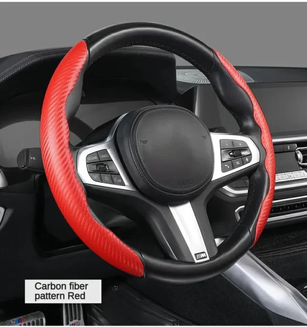 Car carbon fiber steering wheel cover non slip - Image 2