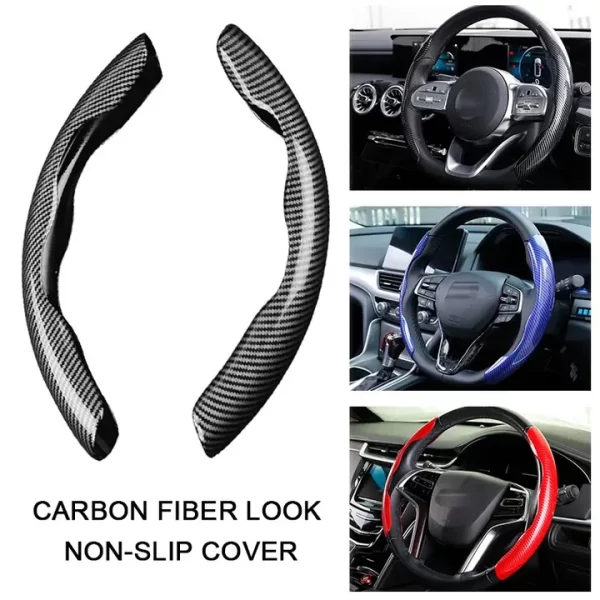 Car carbon fiber steering wheel cover non slip