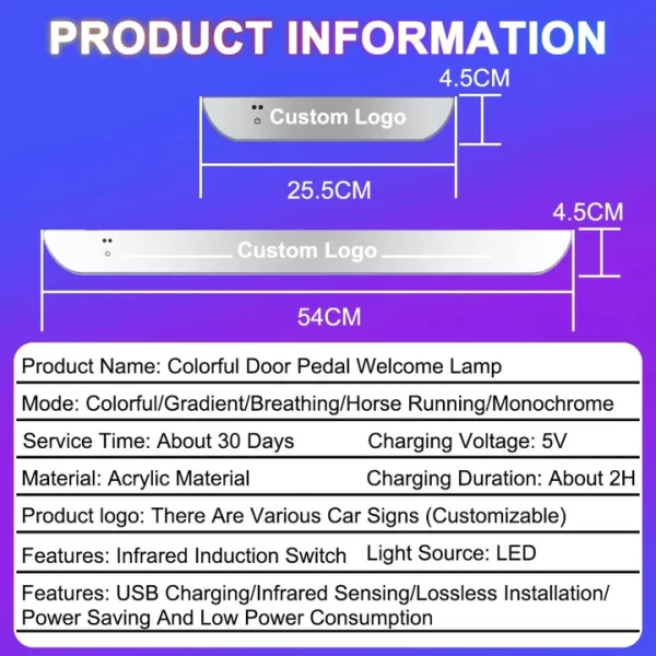 4 Pieces Car Door Logo Led Moving Door Scuff USB - Image 2