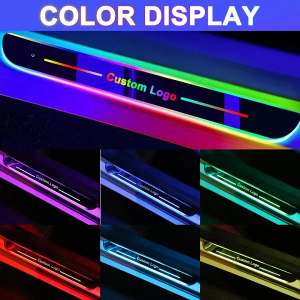 4 Pieces Car Door Logo Led Moving Door Scuff USB