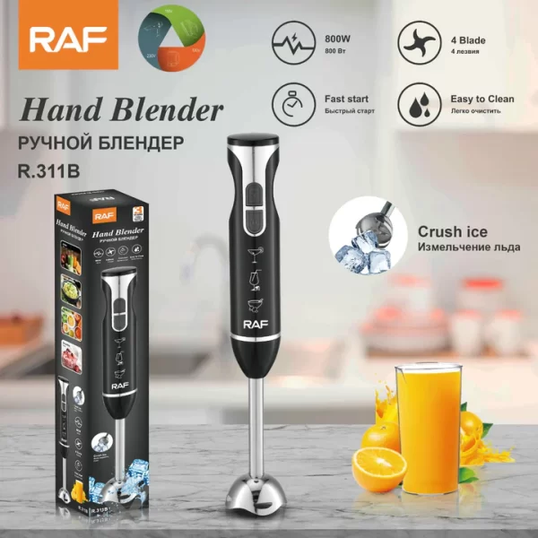 Raf Electric Hand Blender Crush Ice 800W