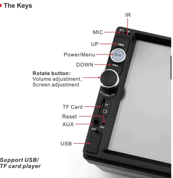 7 INCH DOUBLE HD CAR RADIO TOUCHSCREEN - Image 3