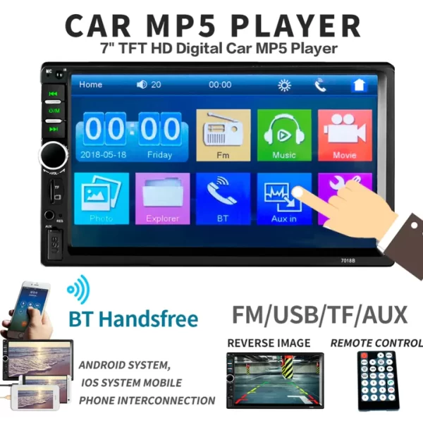 7 INCH DOUBLE HD CAR RADIO TOUCHSCREEN - Image 2