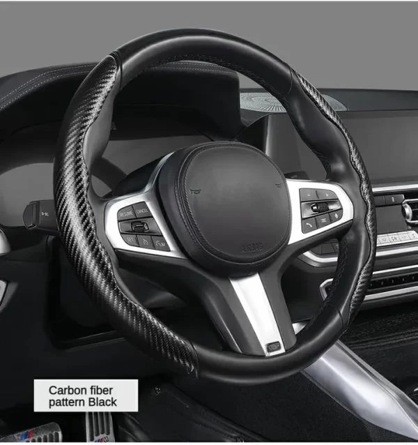 Car carbon fiber steering wheel cover non slip - Image 5