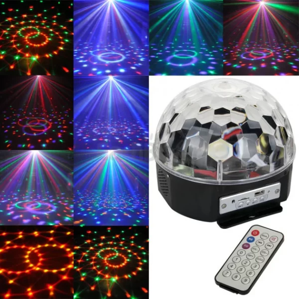 Bluetooth MP3 LED Disco Light Ball Rotating Stage Lamp - Image 2