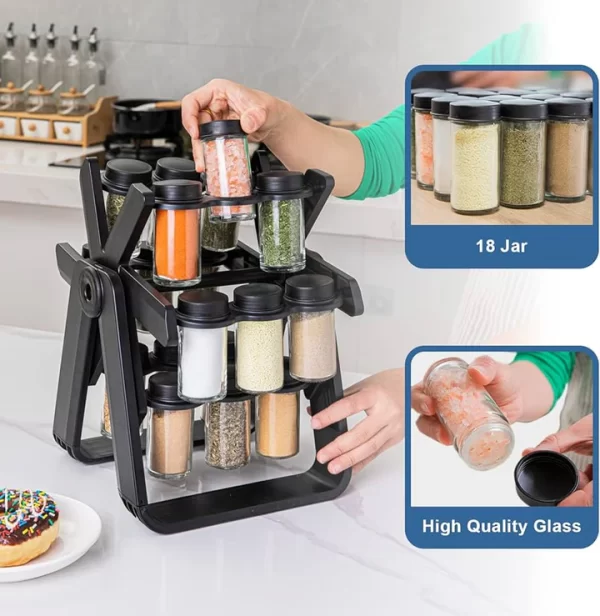 18 Jar Rotating Racks Kitchen Shelf - Image 3