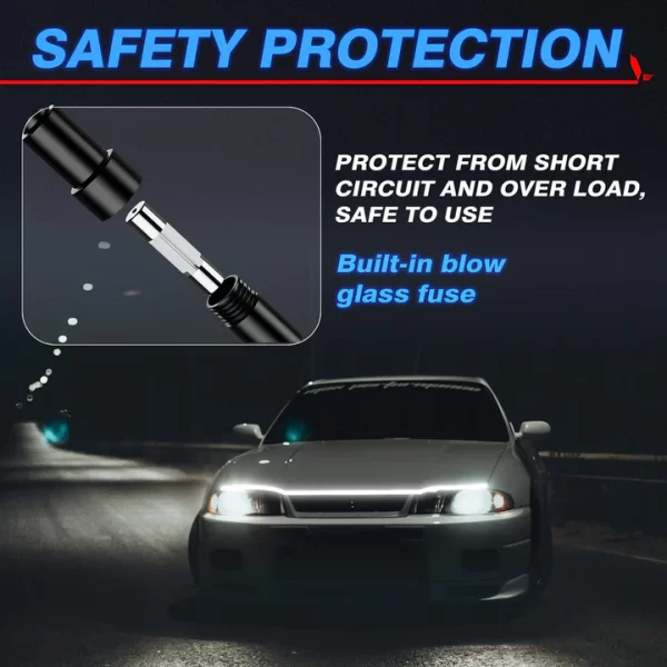 Car Hood Light Strip, Flexible Exterior Car LED Strip Lights Waterproof (White) - Image 3