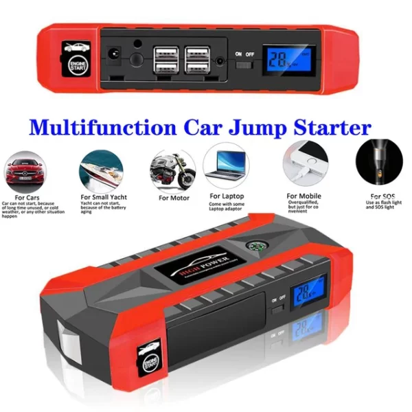 High Power Booster Cable Automobile Emergency Car jump starter & Wheel pump set air compressor - Image 5