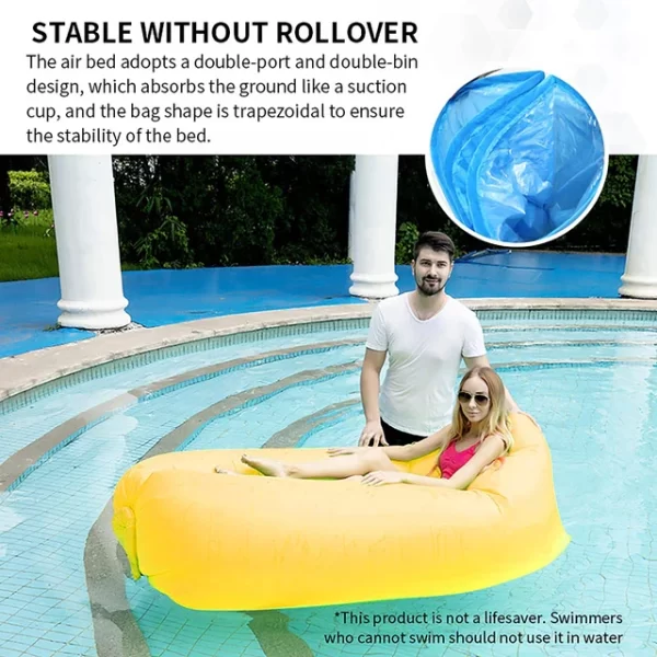 Waterproof Outdoor Portable Inflatable Sofa Fast Installation (BLACK) - Image 3