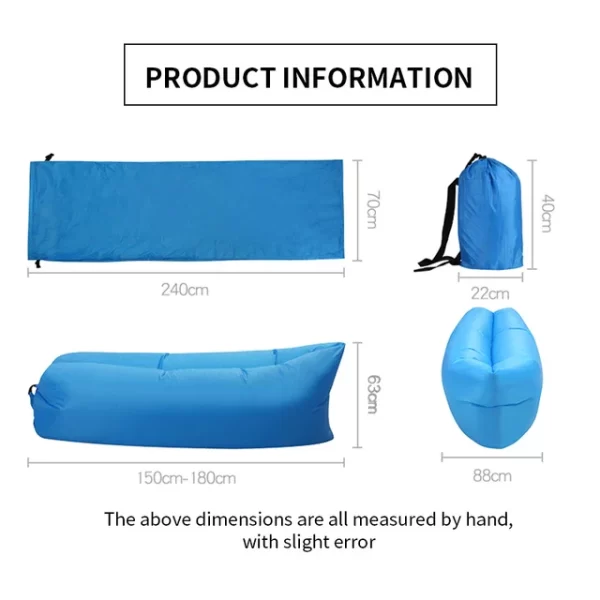 Waterproof Outdoor Portable Inflatable Sofa Fast Installation (BLACK) - Image 5