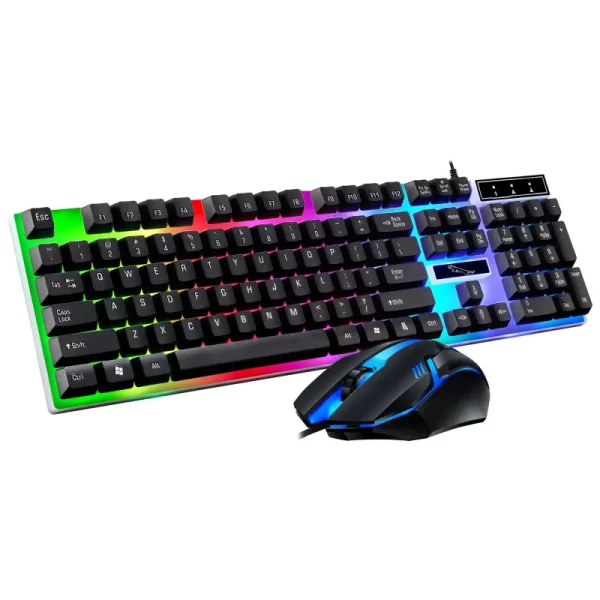 Professionals LED Wired Gaming Keyboard And Mouse - Black