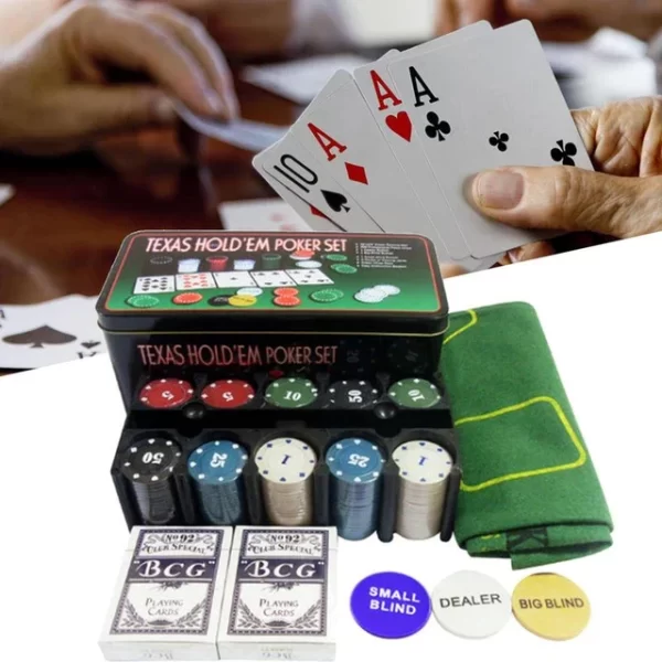 Texas hold’em poker set 200 pcs with mat