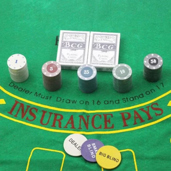 Texas hold’em poker set 200 pcs with mat - Image 4