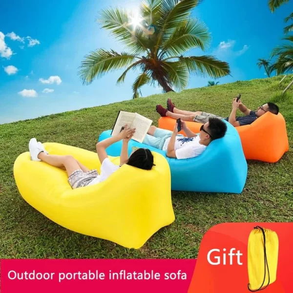 Waterproof Outdoor Portable Inflatable Sofa Fast Installation (BLACK)