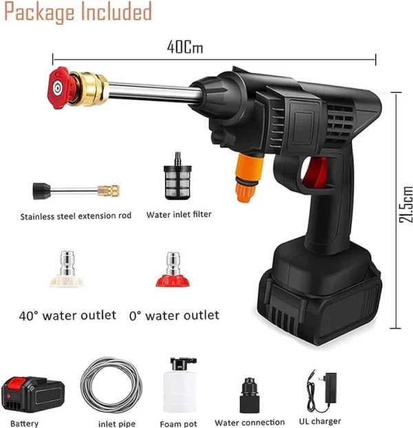 48V Portable Electric Car Water Pressure Washer Power Washer 2 Batteries - Image 3