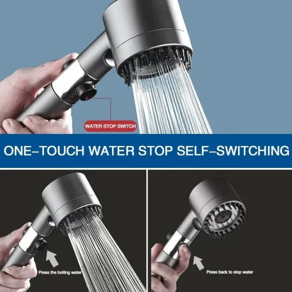 Handheld Shower head 3 Spray Mode with Silicone Mouth Massage & Free Filter - Image 6