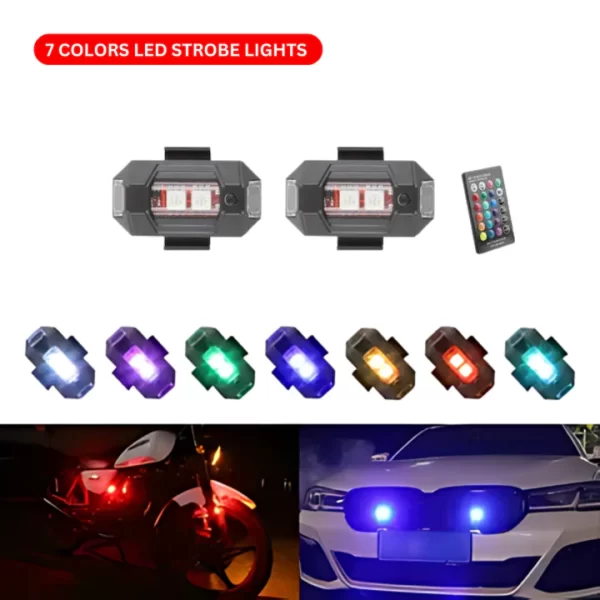 Two Wireless Car Strobe Lights USB Charging Emergency Lights