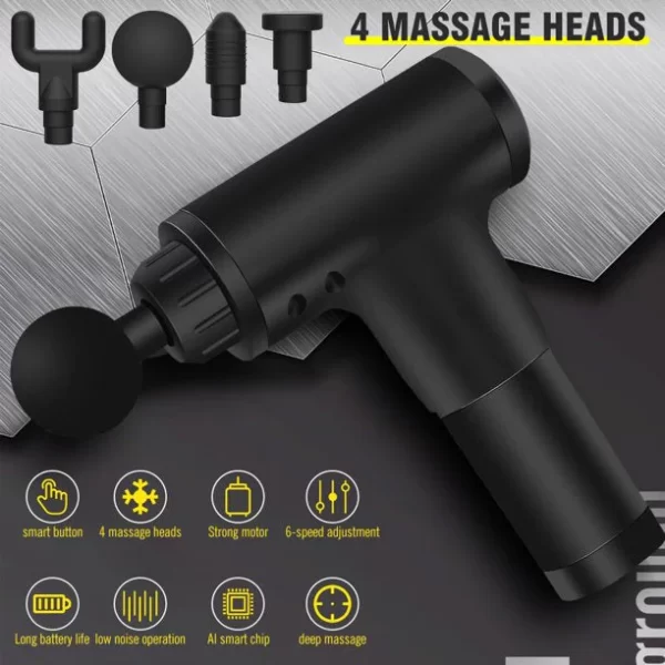 6 Levels Massage Gun - Black