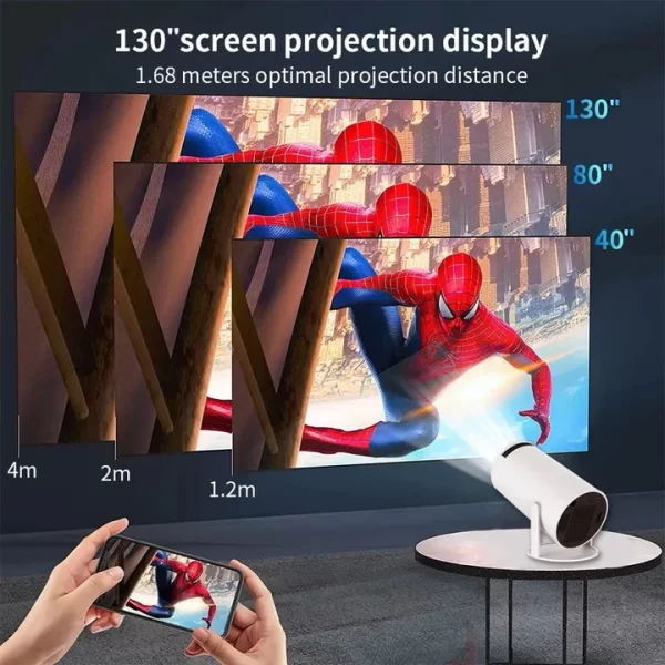 4K Mini Projector HY300: Full HD Home Theater, 4K Android Smart Bluetooth WiFi TV Projector - Image 2